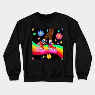 Rainbow Rollerskating Crewneck Sweatshirt